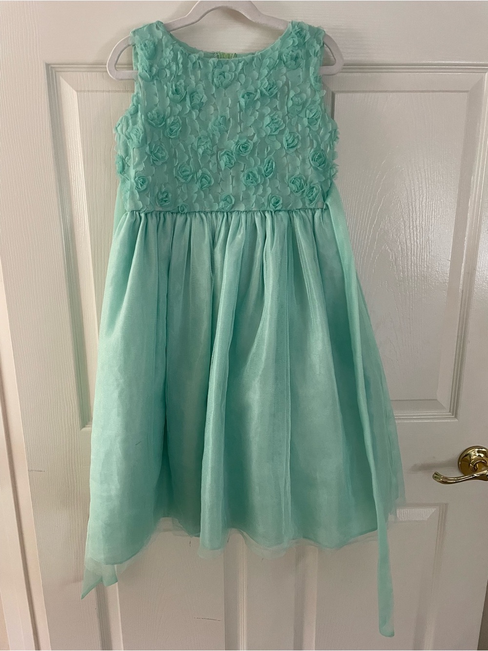 Ellie Mint Floral Appliqué Tulle Party Dress